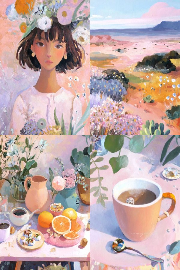 Pastel Dreams and Floral Whispers