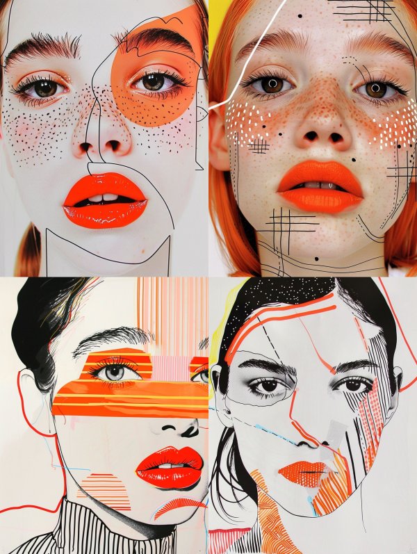 Abstract Modernist Portrait Collage