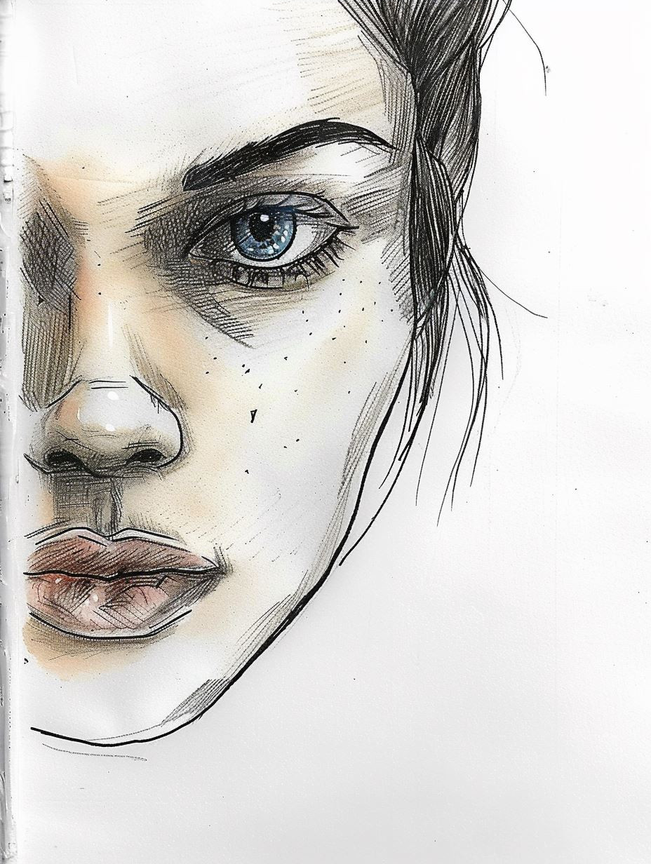 Ethereal Sketch of Quiet Contemplation - Image 3