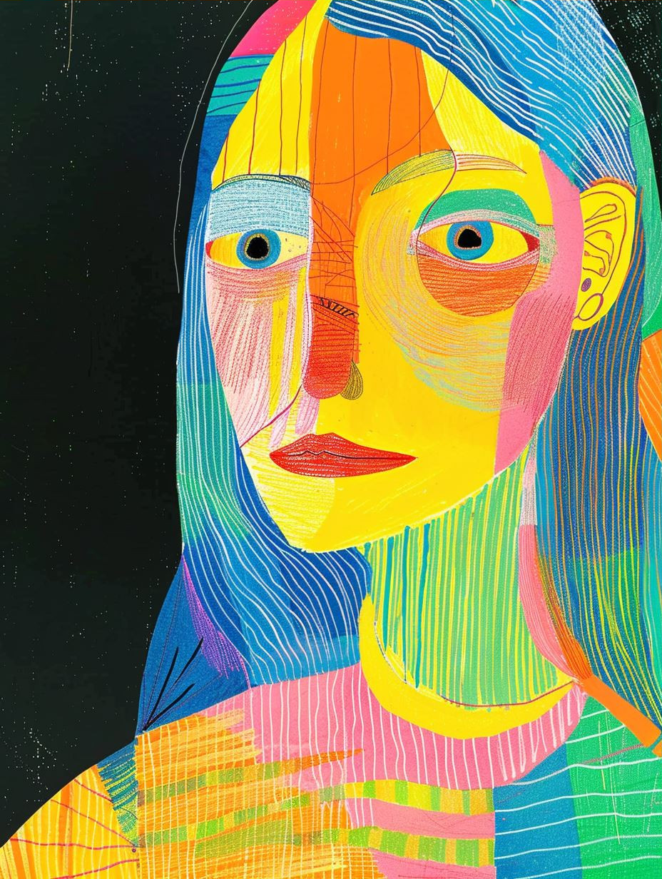 Vibrant Abstract Neo-Expressionist Portrait - Image 3