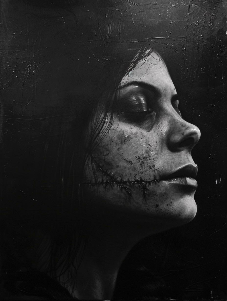 Surrealist Charcoal Portrait Study - Image 3