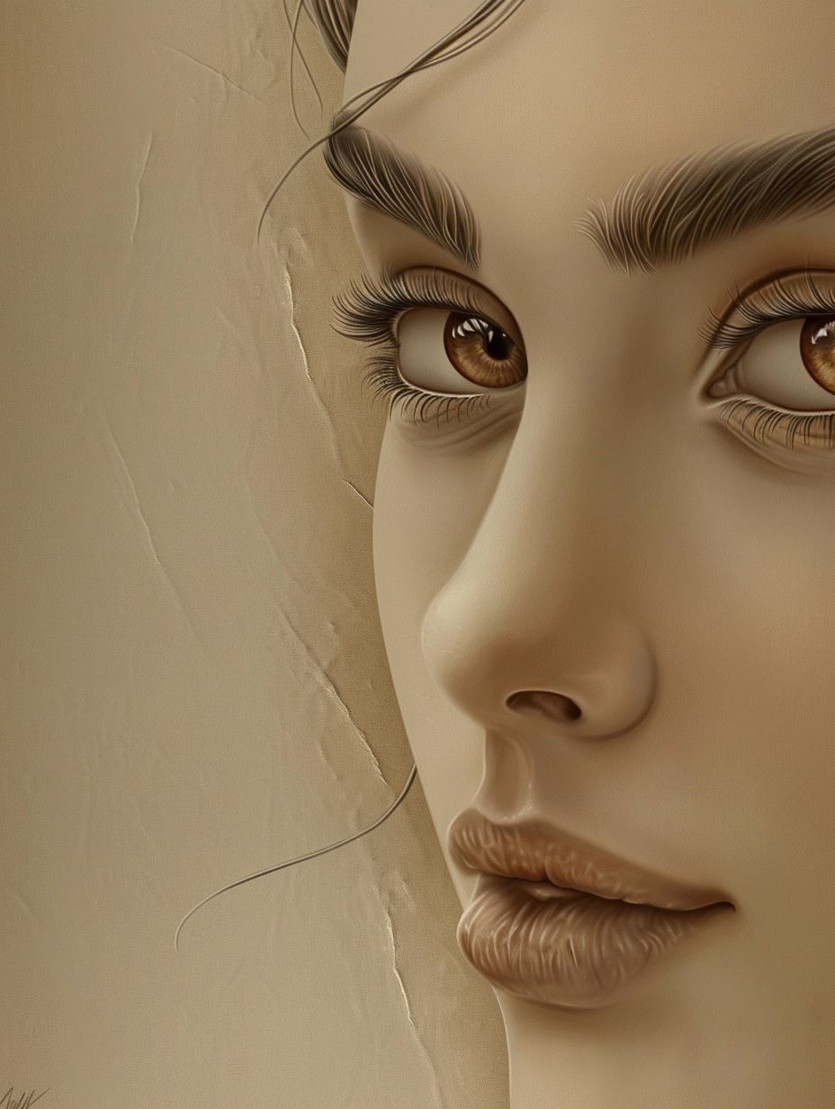 Ethereal Gaze in Golden Tones - Image 2