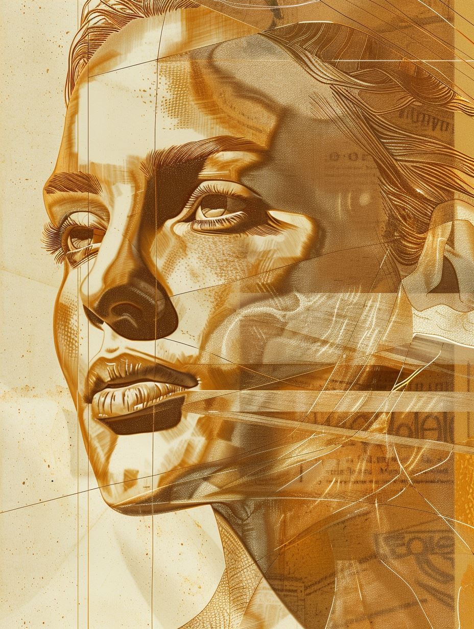 Golden Gilded Digital Portrait - Image 4