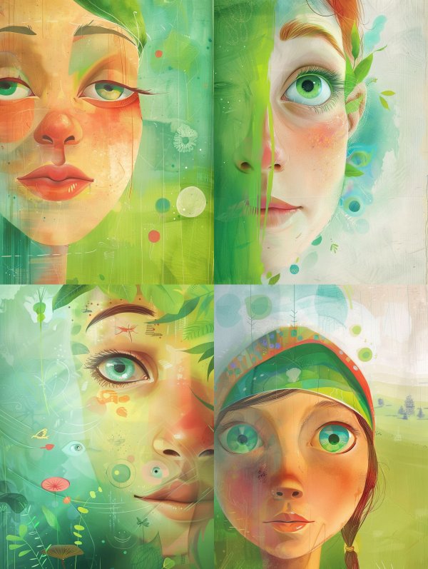 Ethereal Green Dream Portraits