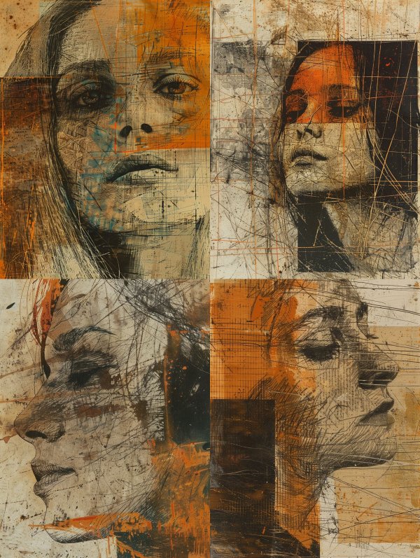 Fragmented Portraits in Ochre