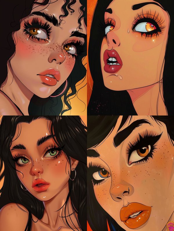 Gaze of Elegance: Digital Portrait Series