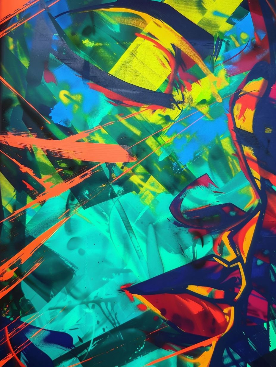 Neon Fragmented Urban Portrait - Image 2