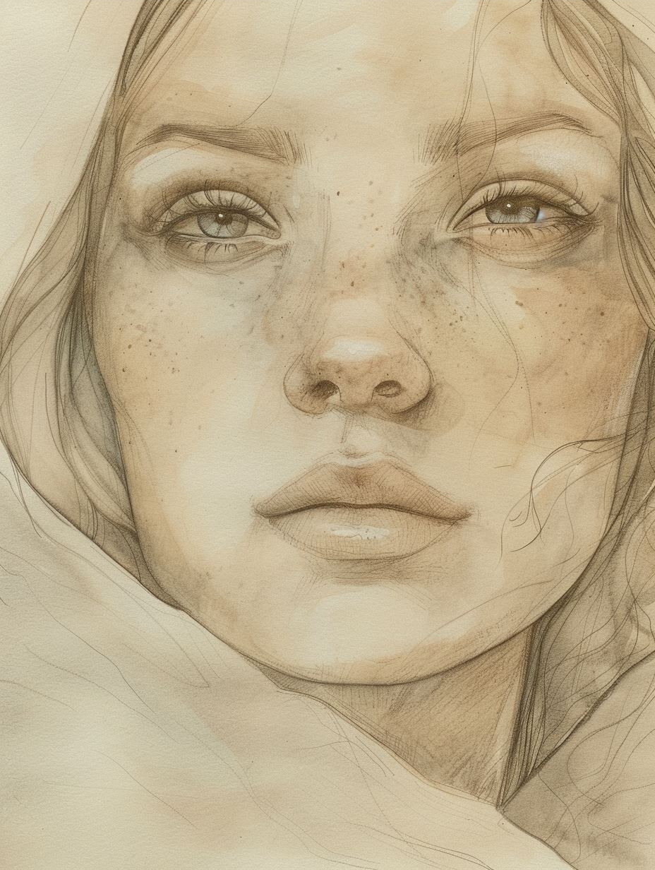 Ethereal Gaze: A Study in Pencil - Image 4