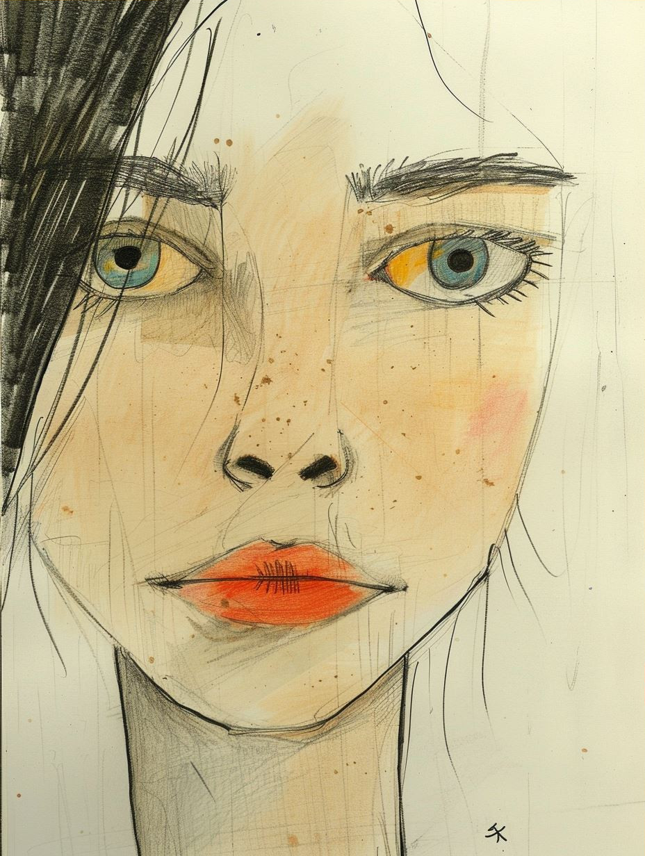 Melancholic Sketch of Ethereal Beauty - Image 3