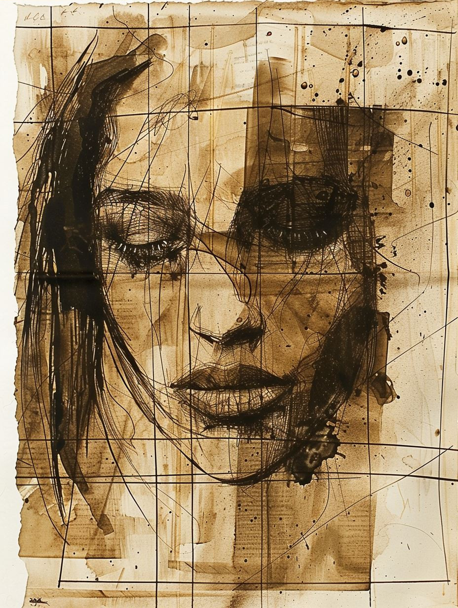 Abstract Ink Portraiture Study - Image 3
