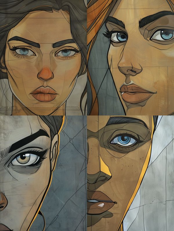 Geometric Portraiture in Muted Tones