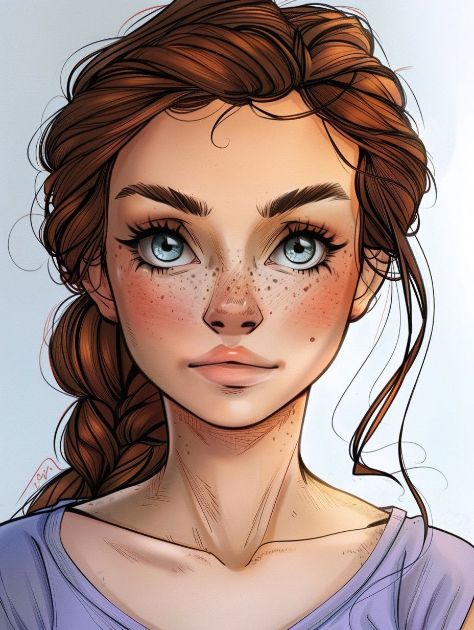 Sun-Kissed Digital Portrait Art - Image 3