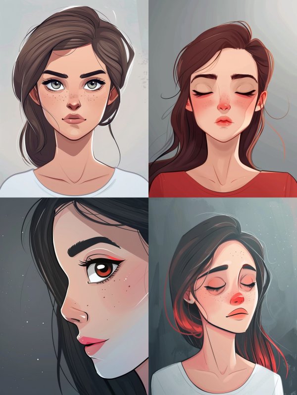 Soft Digital Portrait with Freckles
