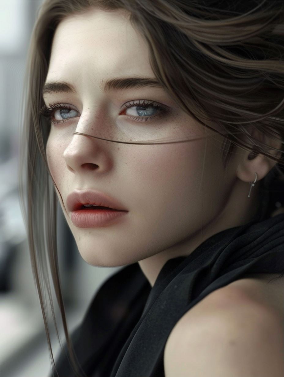 Ethereal Gazes: A Study in Beauty - Image 1