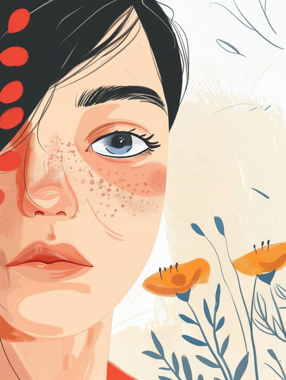 Modern Minimalist Freckled Portrait - Image 4