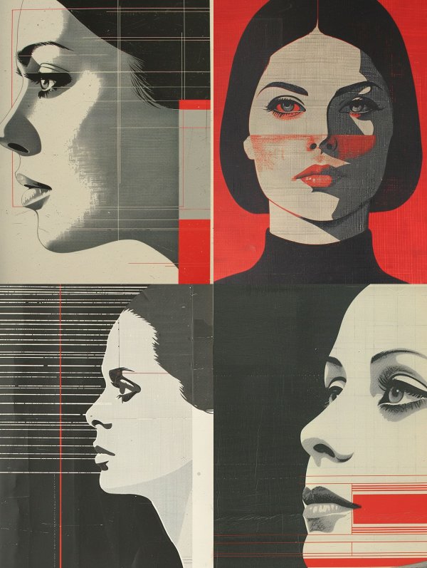 Retro Futurist Halftone Portrait