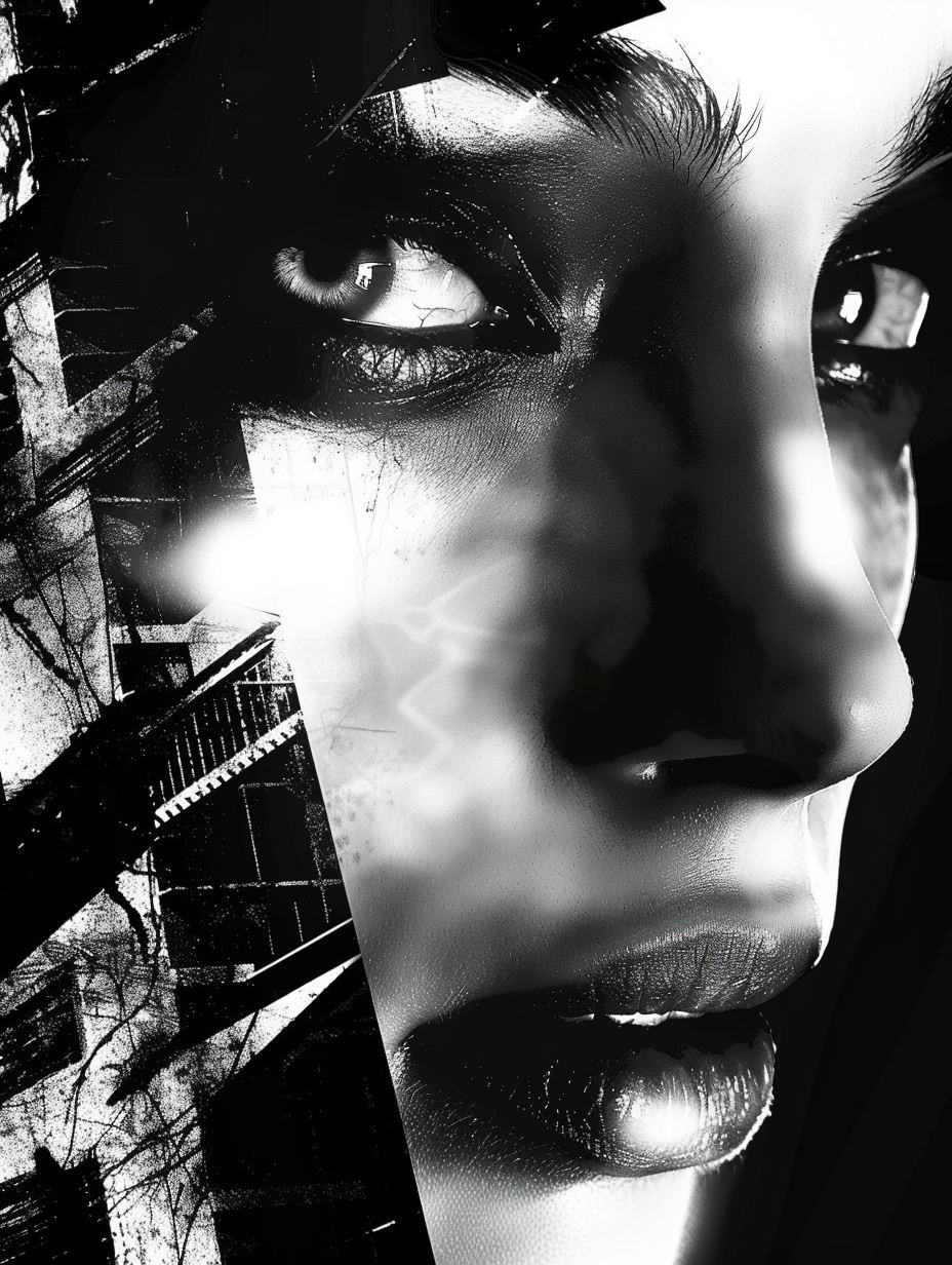 Noir Fragmented Digital Portrait - Image 2
