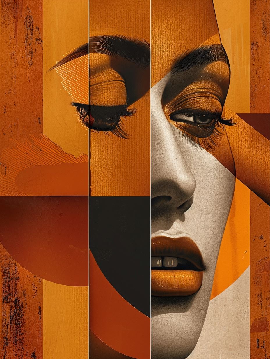 Amber Geometric Portrait Study - Image 3