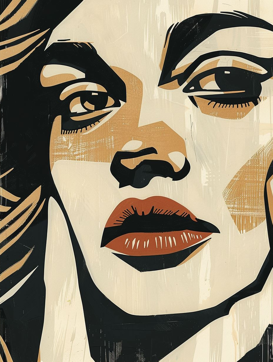 Bold Contrast Modern Portrait Art - Image 2