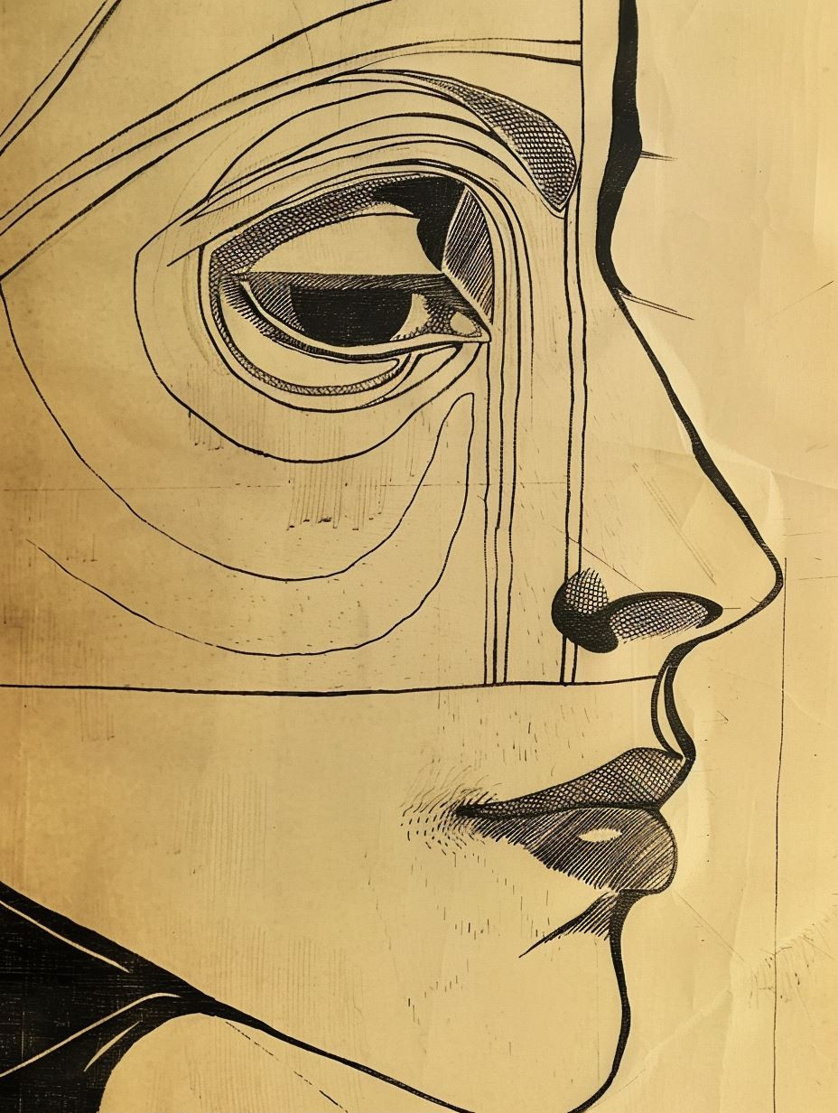 Linear Elegance: A Study of Faces - Image 1