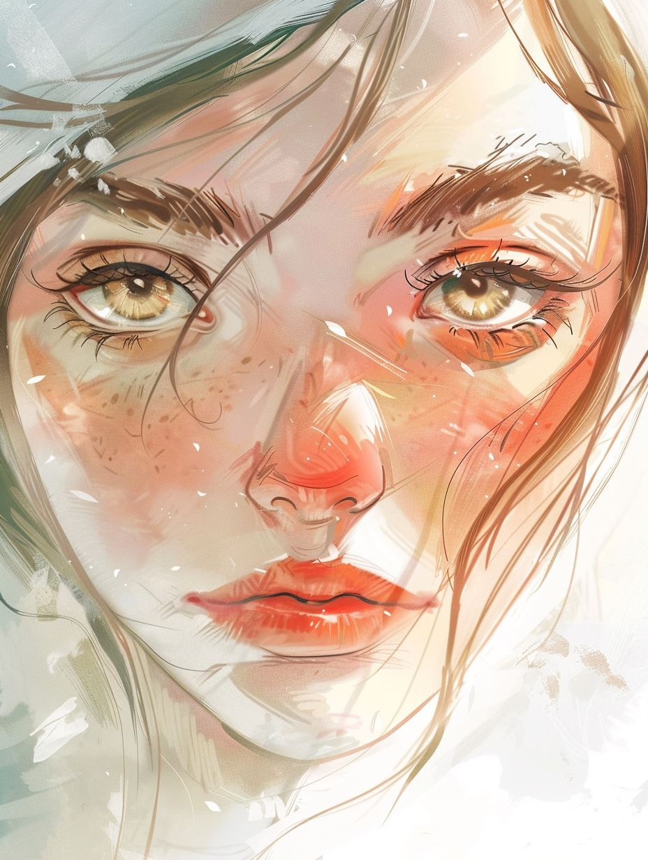 Ethereal Gazes: A Digital Portrait Study - Image 1