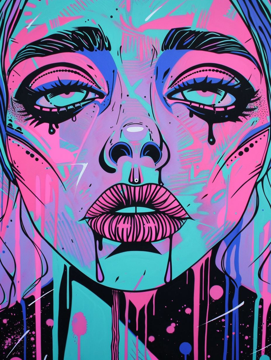 Neon Dreams: Psychedelic Portrait Series - Image 3