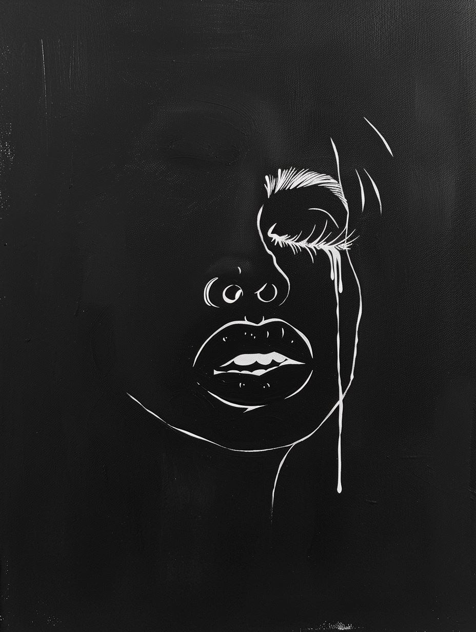 Melancholic Noir Ink Portraits - Image 1
