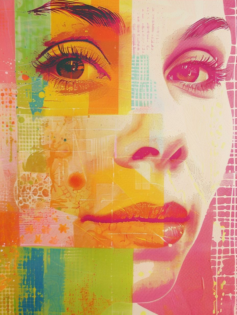 Abstract Neon Portrait Collage - Image 3