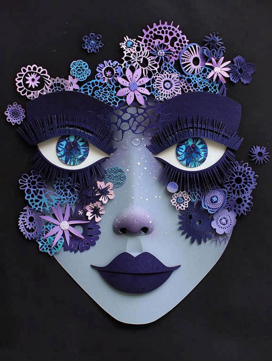 Fragmented Violet Surrealist Portrait - Image 4