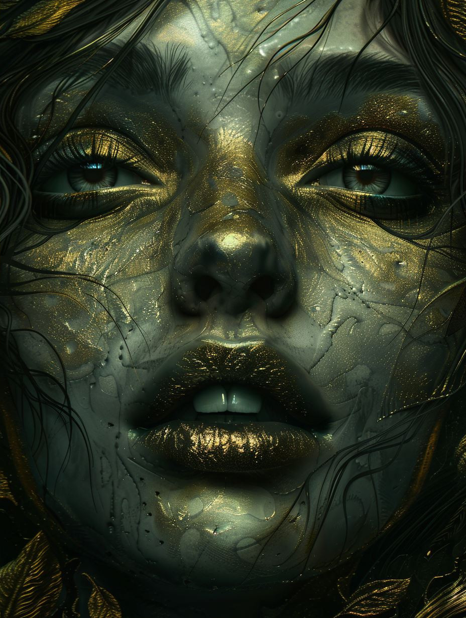 Gilded Emerald Ethereal Visage - Image 2