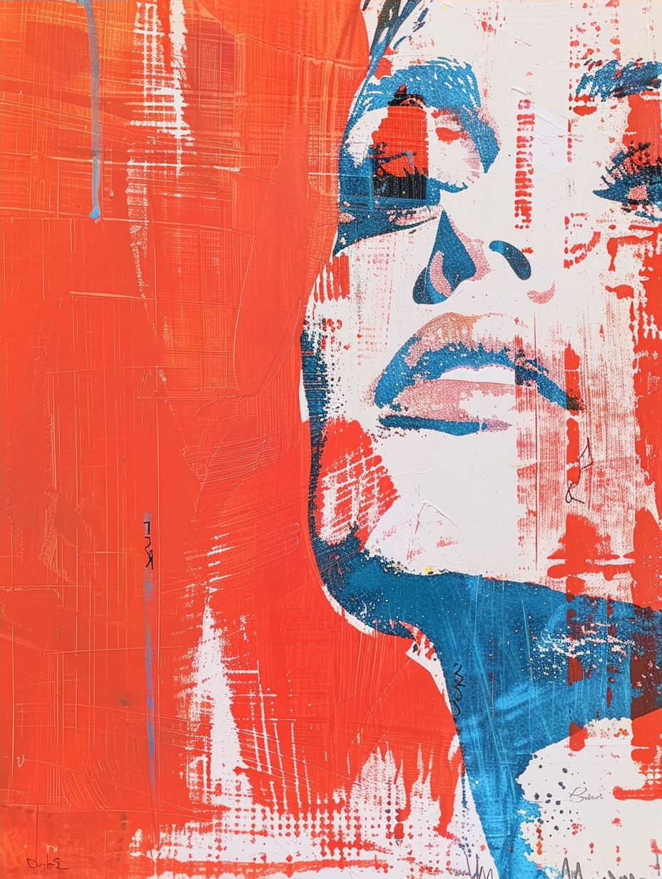 Abstract Crimson Portrait Fragments - Image 4