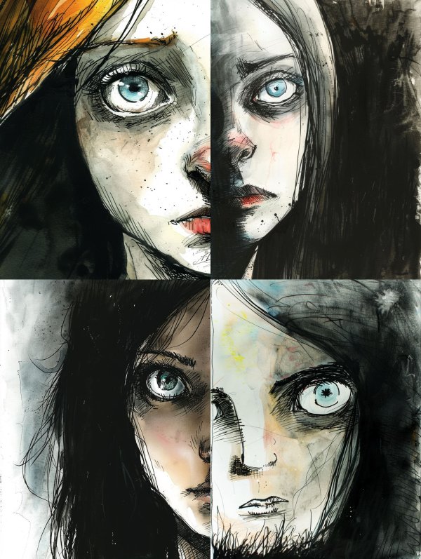 Ink and Watercolor Gaze