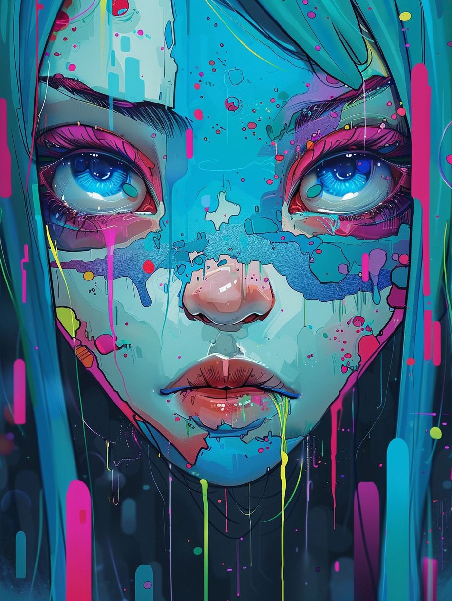 Neon Glitch Cyberpunk Portraits - Image 2