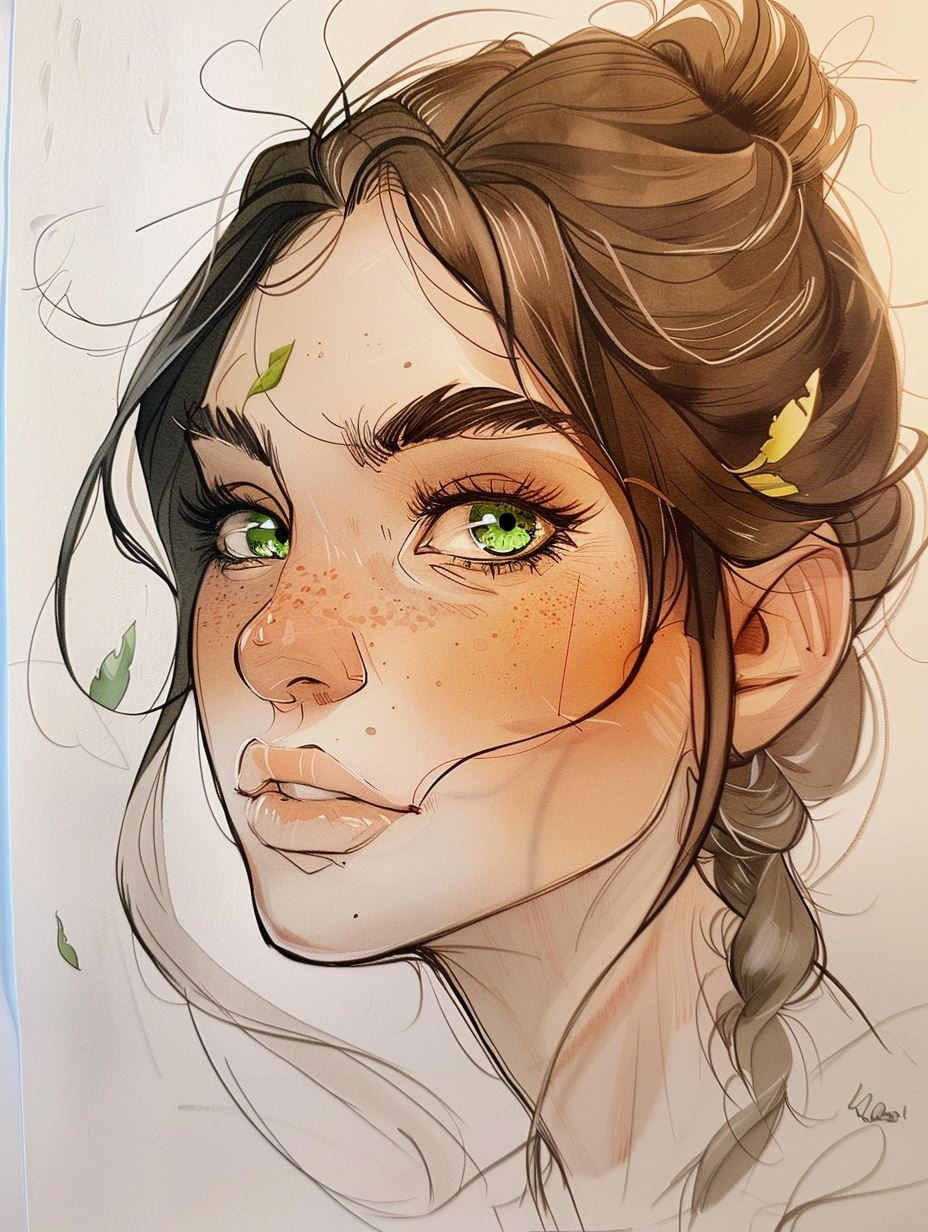 Ethereal Gazes: Digital Portrait Studies - Image 2