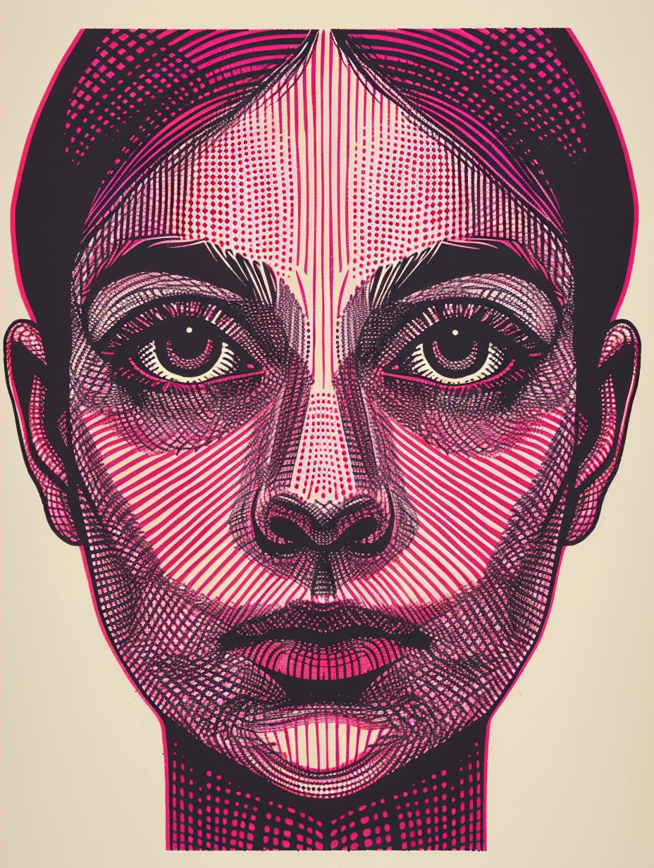 Surreal Pink Linear Portraits - Image 2