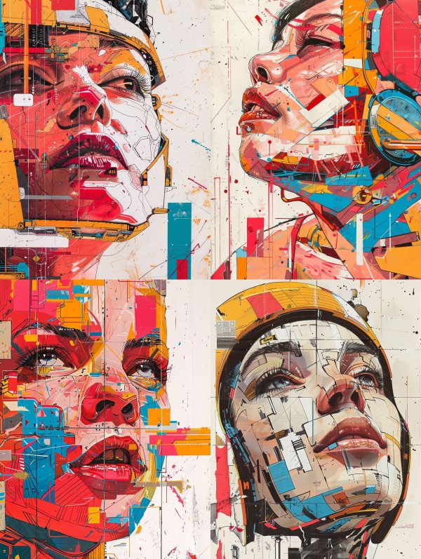 Fragmented Portraits in Vivid Color