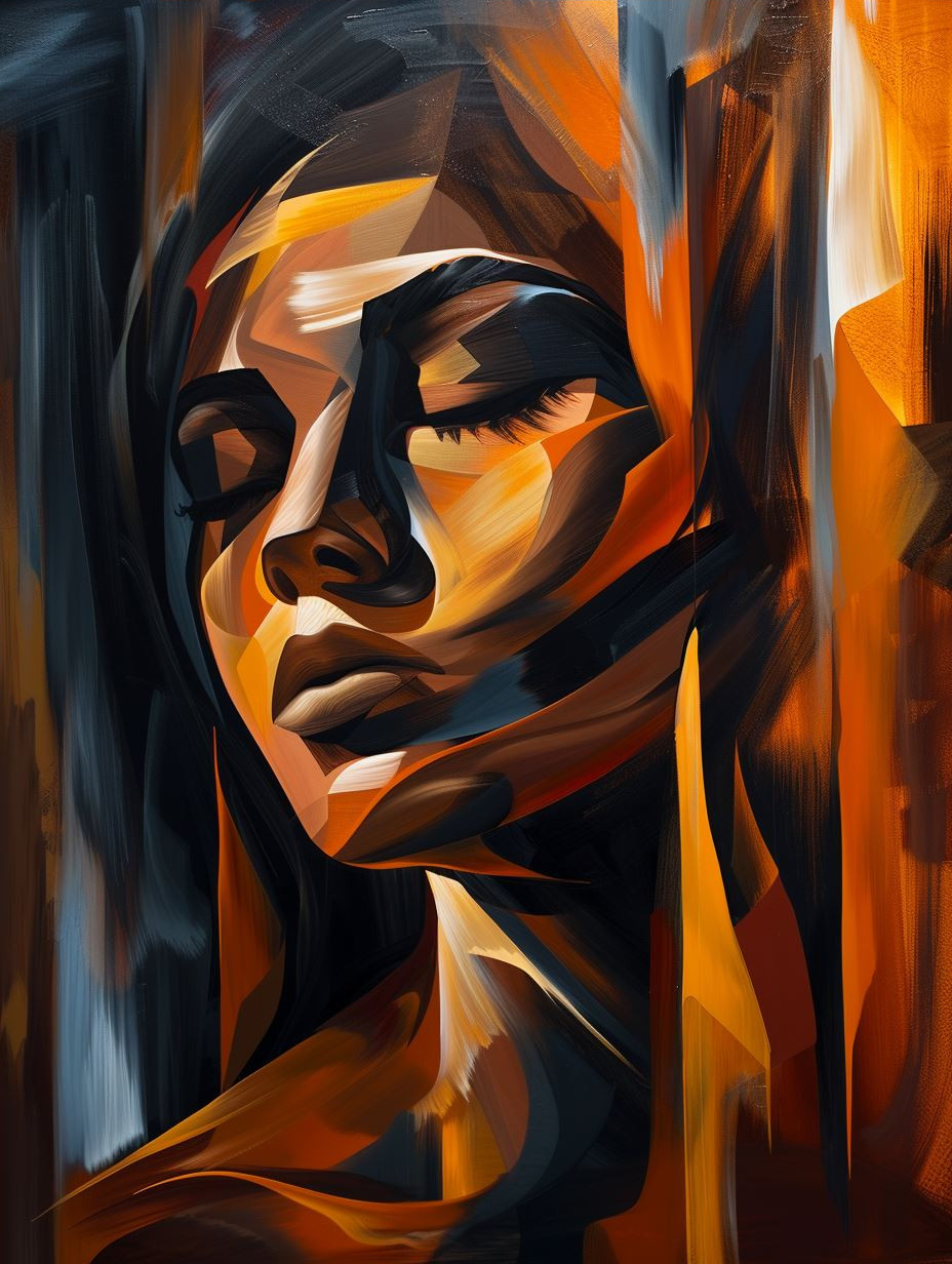 Amber Glow Abstract Portraits - Image 4