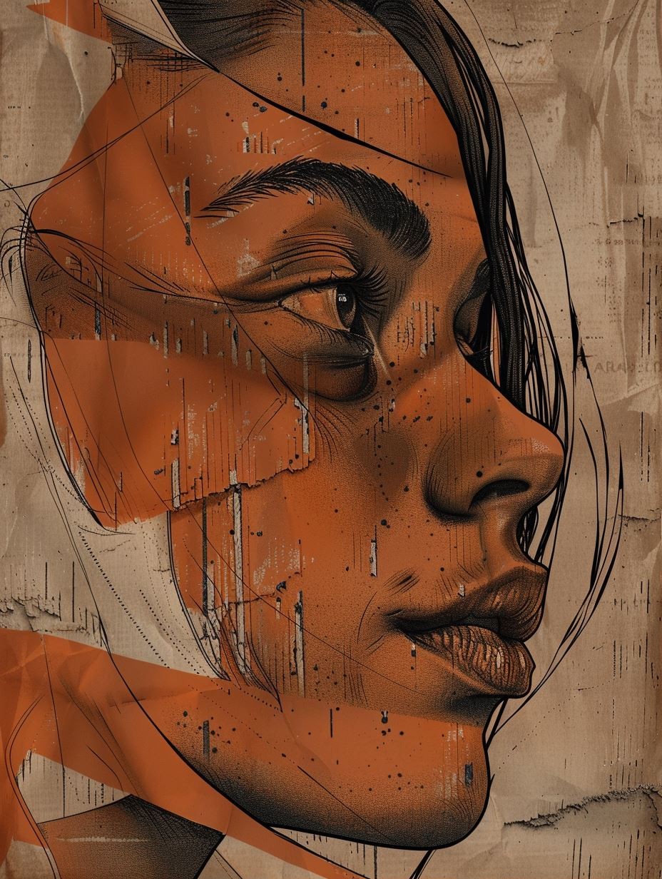 Fragmented Soul in Amber Hues - Image 1