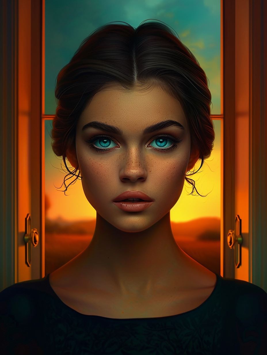 Sunset Horizon Within Her Gaze - Image 2