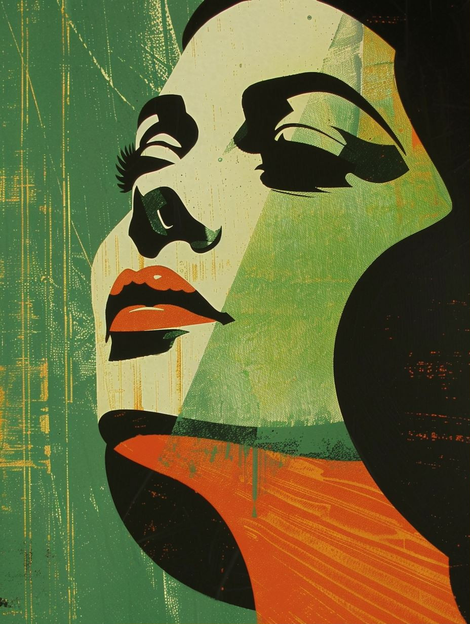 Geometric Portraits in Vibrant Hue - Image 1