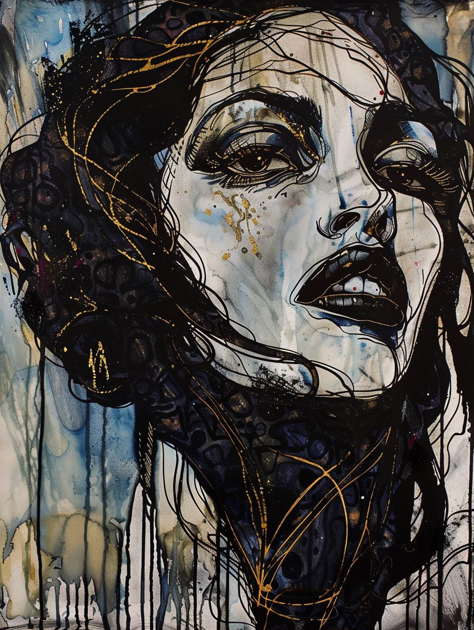 Ethereal Ink and Gold Decay - Image 2
