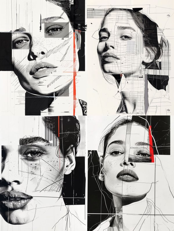 Fragmented Portraits in Monochrome