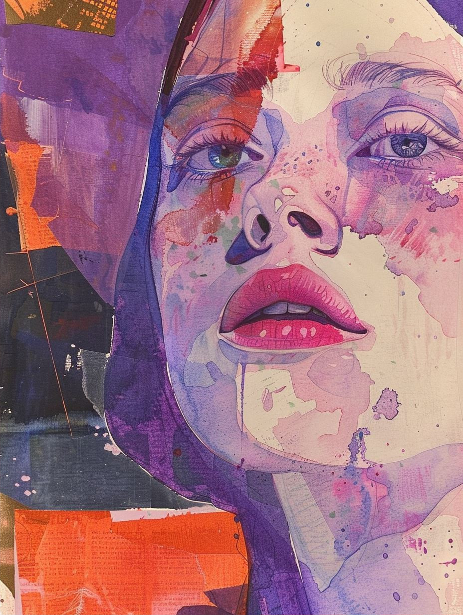 Fragmented Portraits in Violet Hues - Image 2