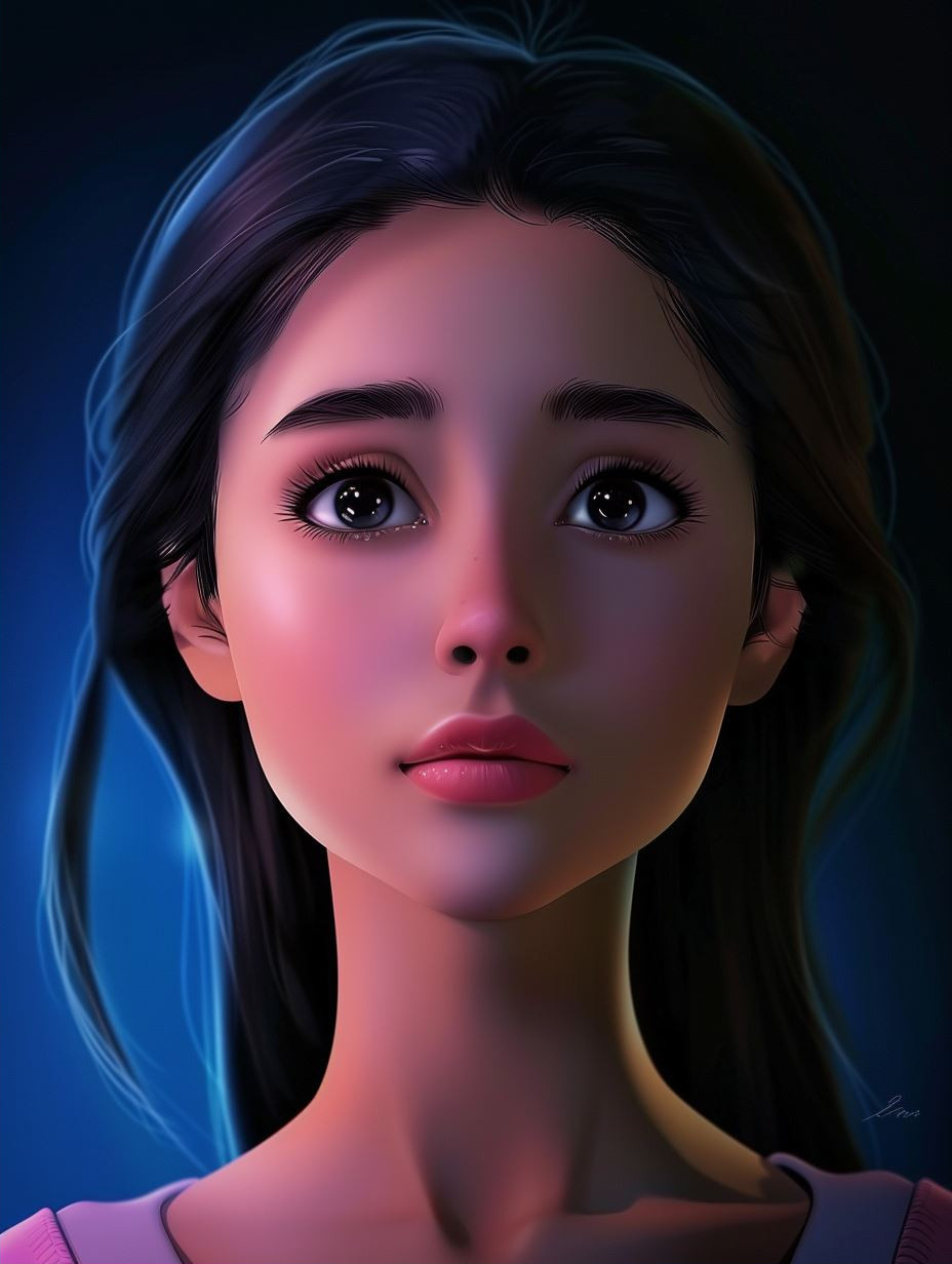 Ethereal Neon Portraiture Study - Image 2