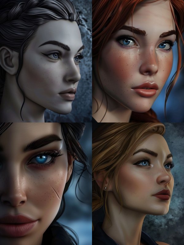 Diverse Digital Portraits of Ethereal Women
