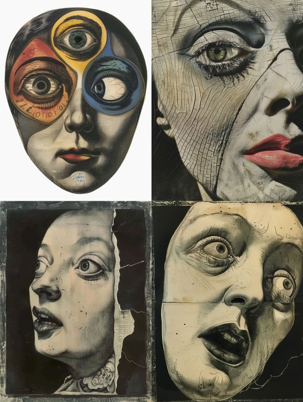 Surrealist Fragmented Portrait Studies
