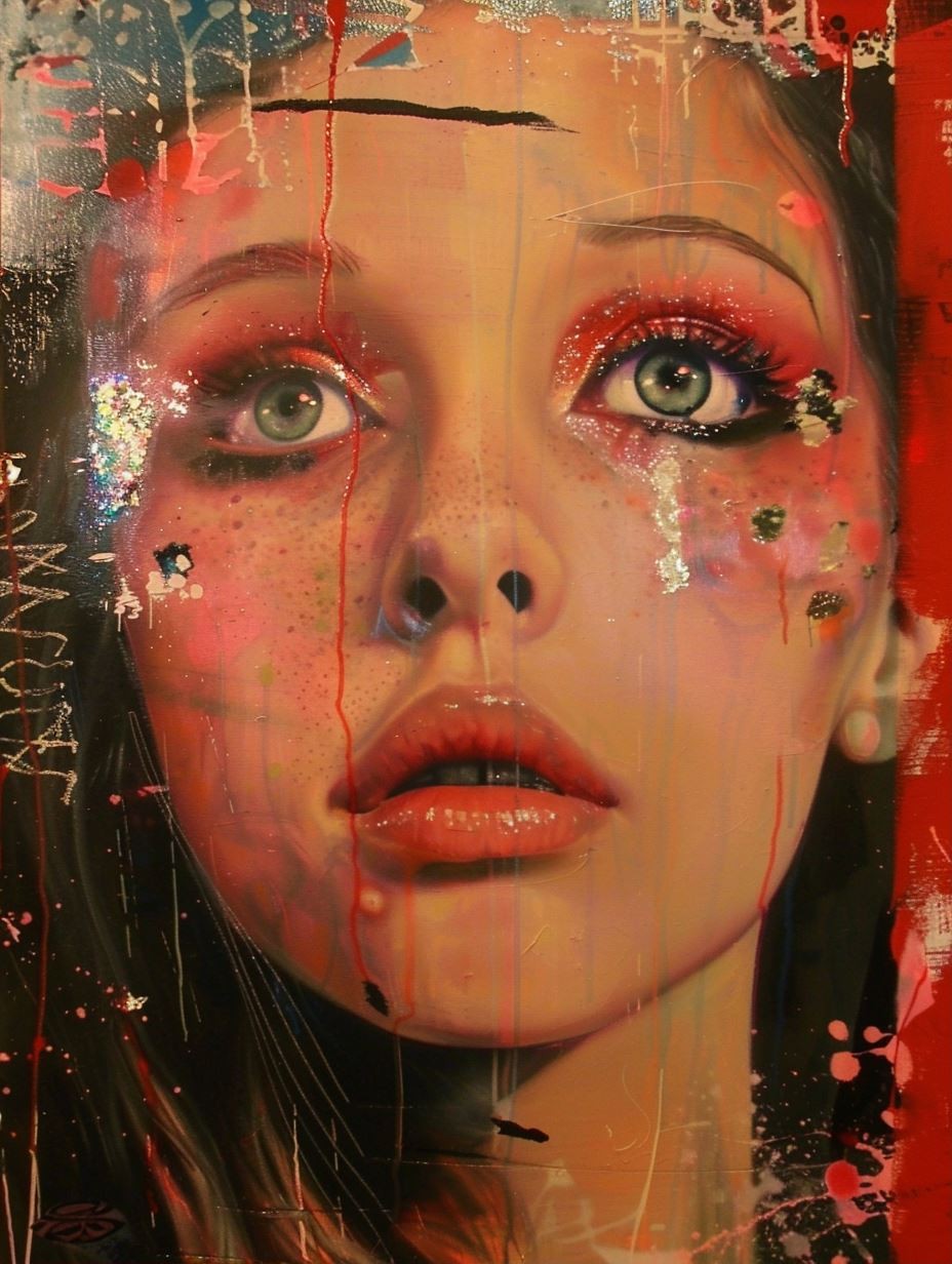 Crimson Glitch Portrait 3 - Image 1