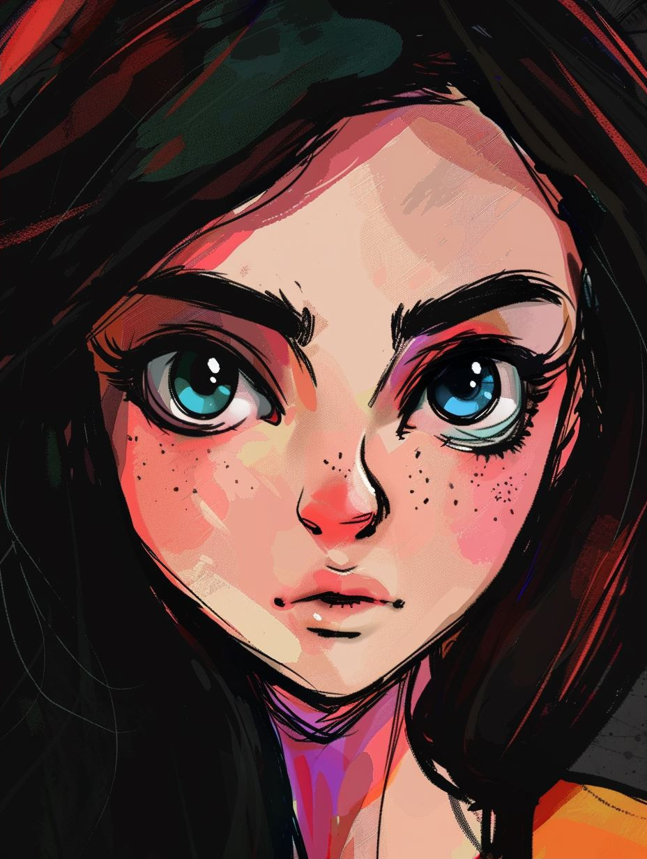Crimson Gaze in Shadow - Image 2