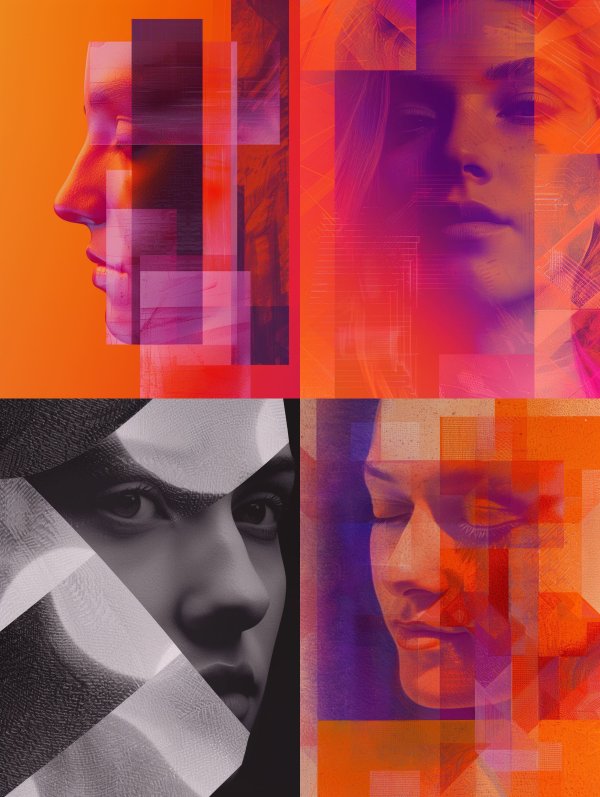 Fragmented Neon Digital Soul