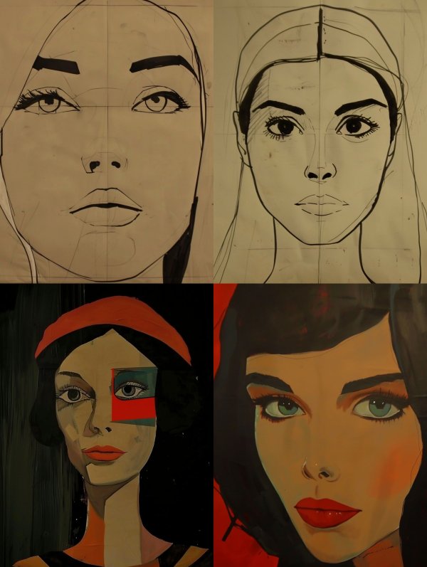 Modernist Female Portrait Study